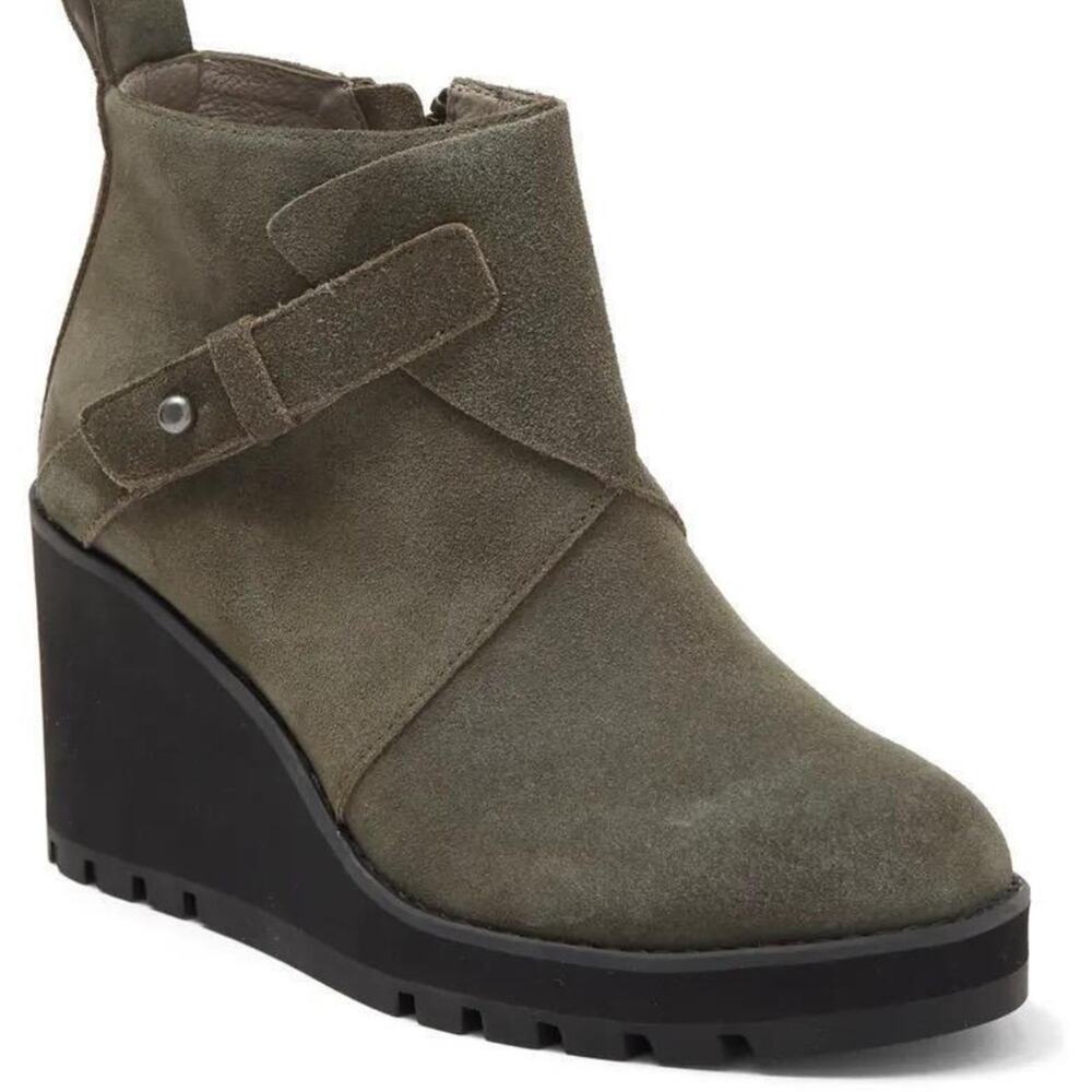Eileen Fisher Women's Dark Moss Tinker Wedge Bootie Size 8 NEW